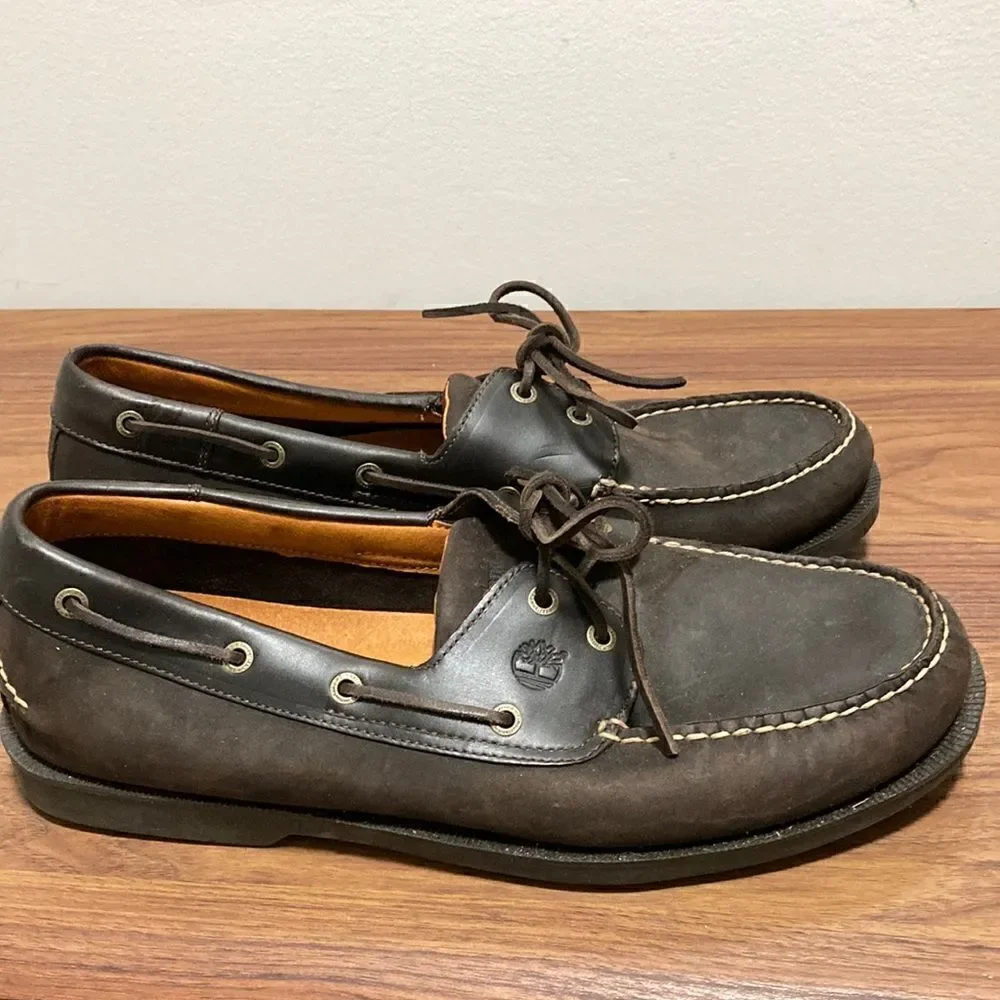 Timberland Men’s 2-Eye Boat Shoe in Smooth Leather & Suede. Size 13 M.